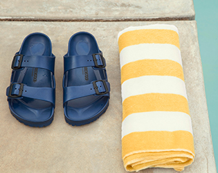 yellow water friendly birkenstocks