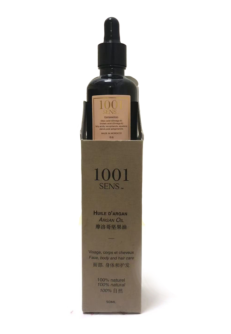 1001 Sens 100% Pure Argan Oil - 50ml - Natural skin moisturiser, anti-aging agent and hair care solu
