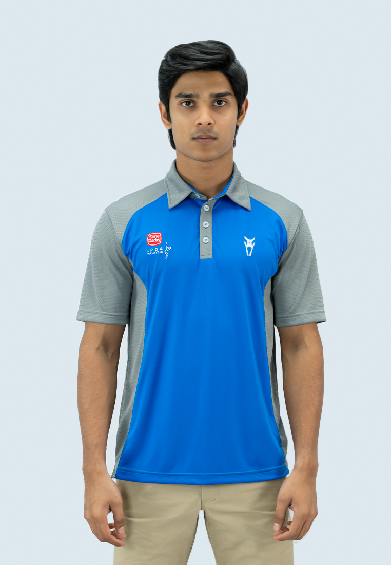AMNIG Men Surge Polo SDLPGA (Steel Grey/ Royal Blue)