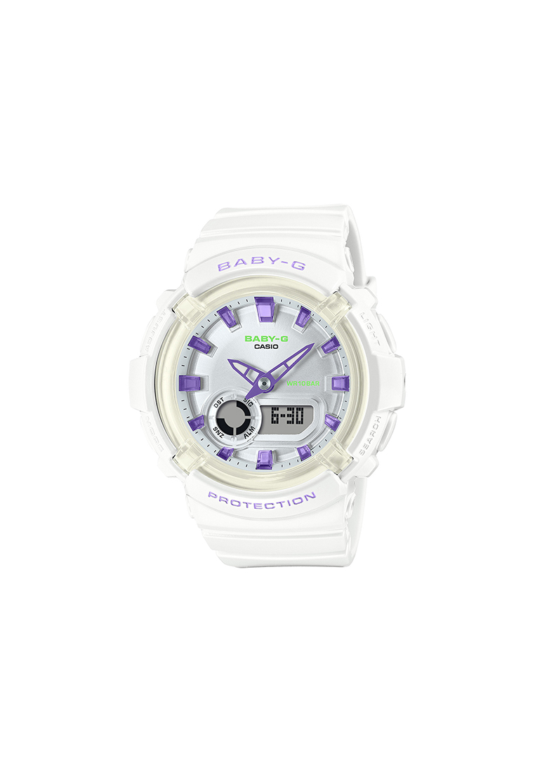BABY-G Women Analog-Digital Watch BGA-280DN-7A White Resin Strap