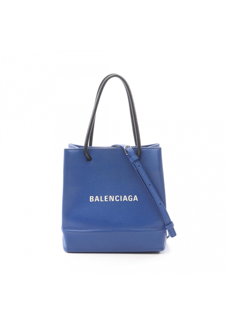 Balenciaga Pre-Loved BALENCIAGA Shopping ToteXXS 2WAY Handbag tote bag leather blue black
