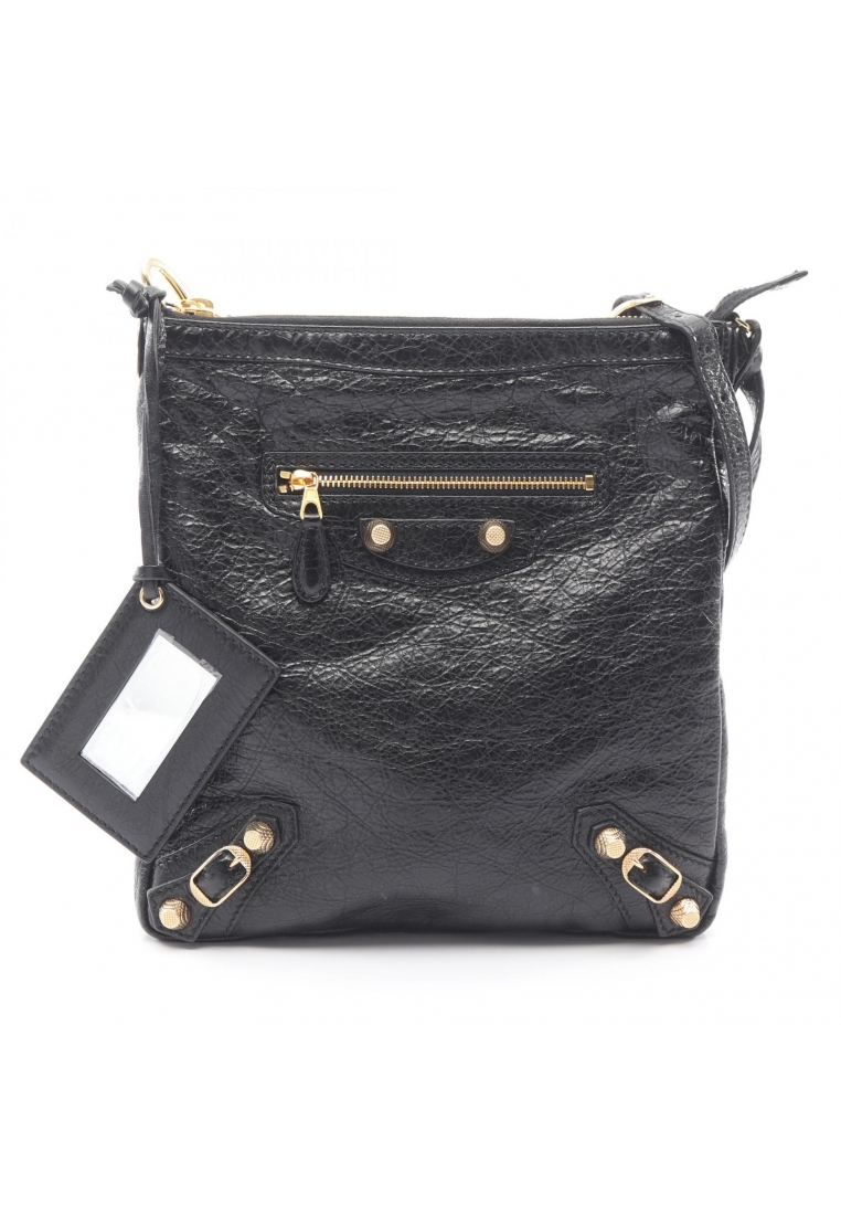BALENCIAGA Pre-Loved BALENCIAGA classic flat Shoulder bag leather black