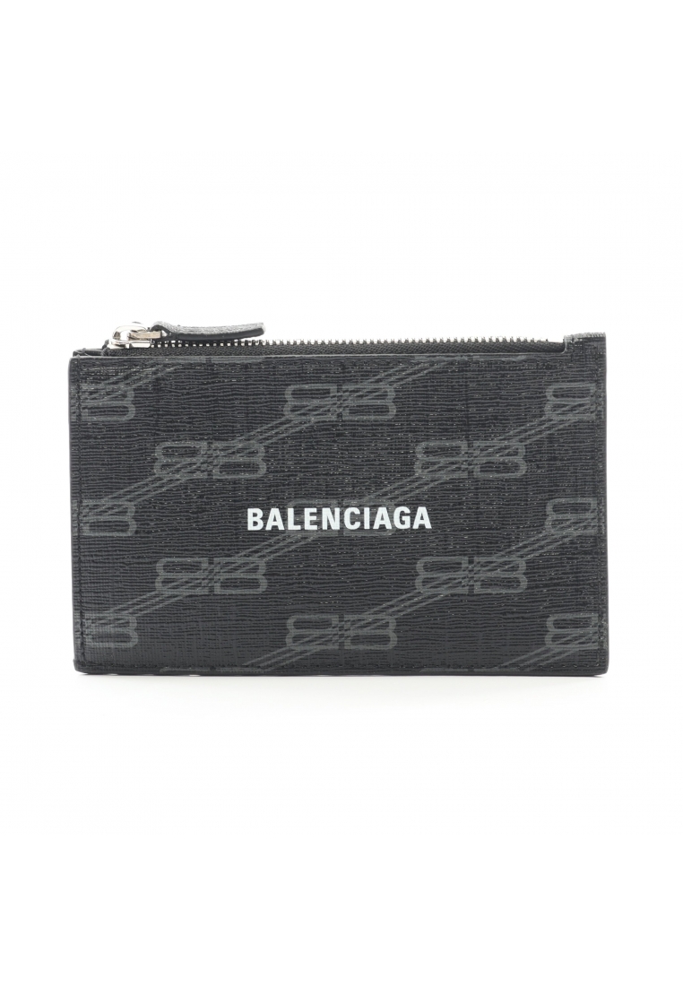 BALENCIAGA Pre-Loved BALENCIAGA CASH card case coin purse PVC black