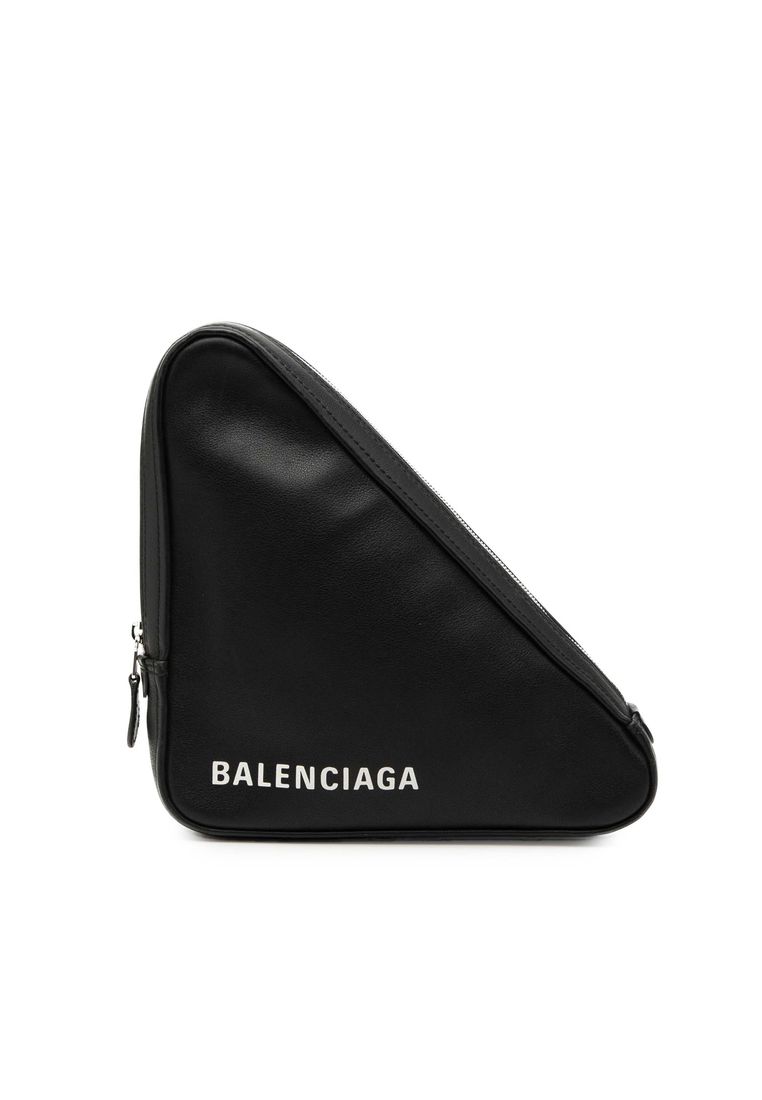 Balenciaga Pre-Loved Balenciaga Medium Leather Triangle Clutch