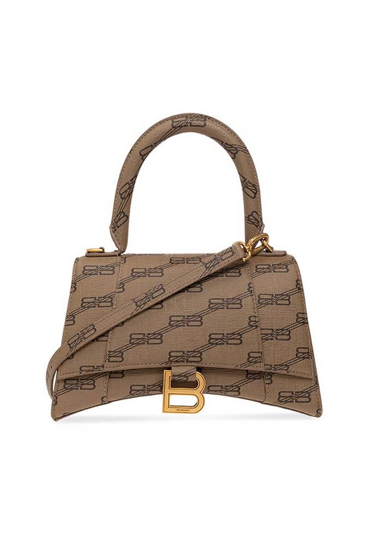 BALENCIAGA Hourglass Small BB Monogram Crossbody Bag in Beige