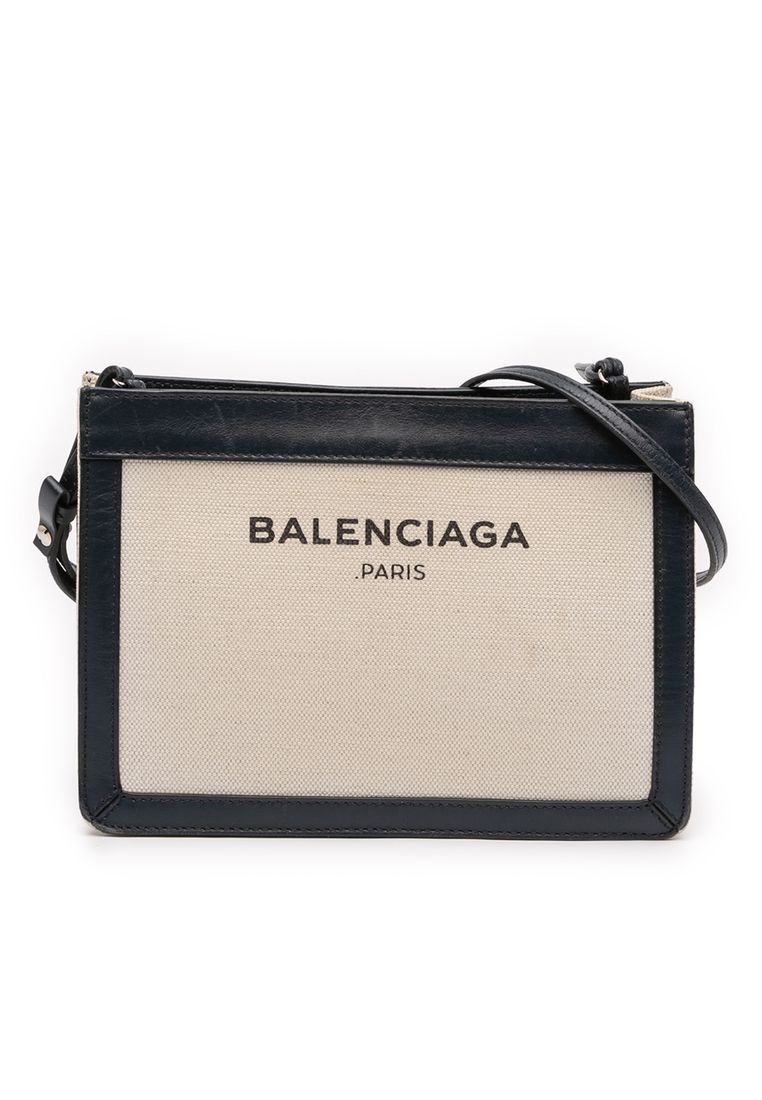 Balenciaga Pre-Loved Balenciaga Canvas Navy Pochette Crossbody