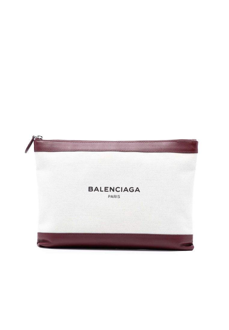 Balenciaga Pre-Loved Balenciaga M Canvas Navy Clip Clutch
