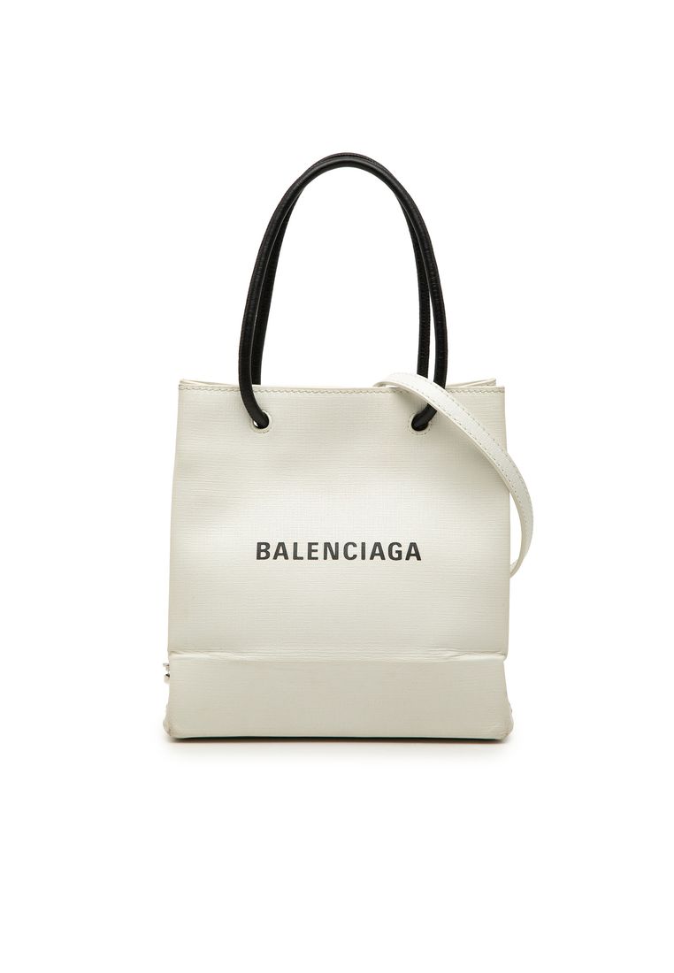 Balenciaga Pre-Loved Balenciaga Leather Logo Shopping Tote Xxs