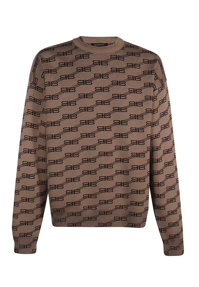 Balenciaga BB Monogram Sweater in Brown