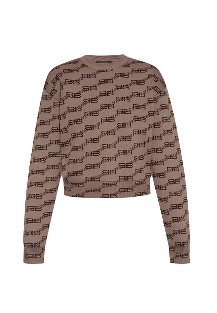 Balenciaga BB Monogram Sweater in Brown