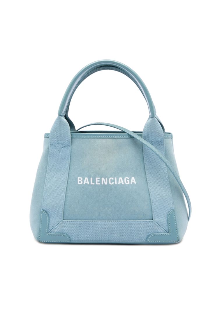 Balenciaga Pre-Loved Balenciaga Canvas Navy Cabas Xs