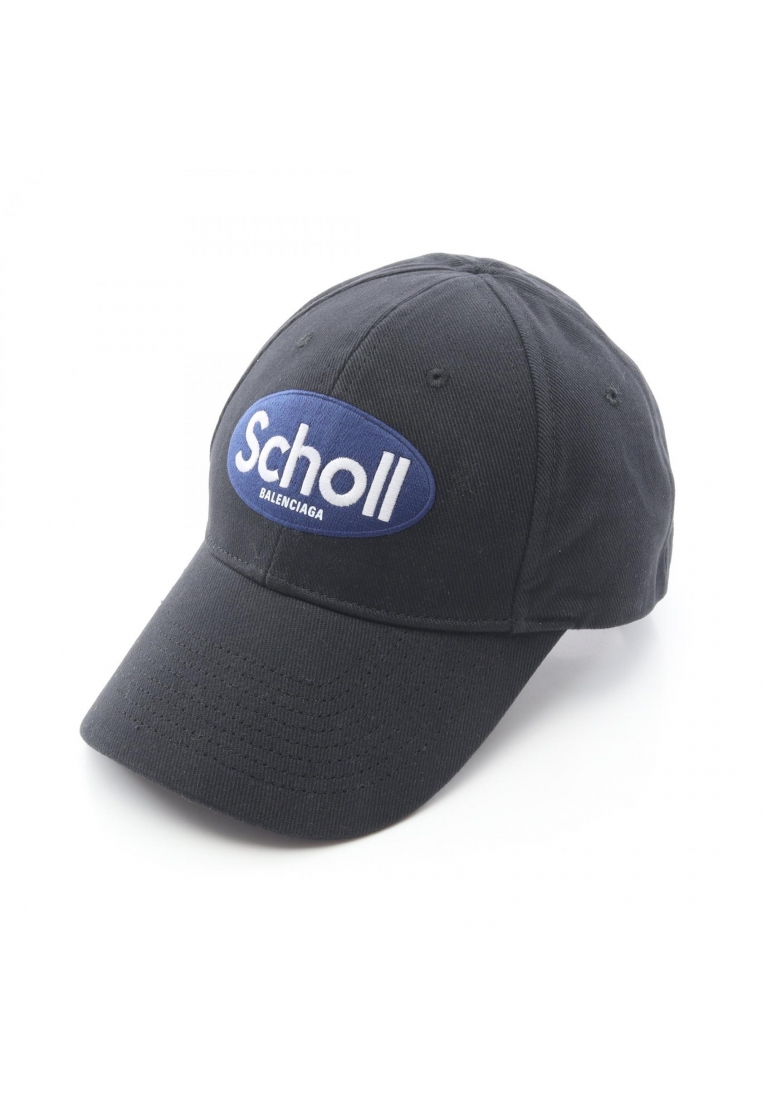 BALENCIAGA Pre-Loved BALENCIAGA BALENCIAGA × Scholl cap logo embroidery canvas black