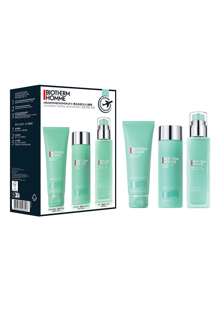 Biotherm Biotherm - HOMME Aquapower Power Of 3 Set (Cleanser 125ml + Lotion 200ml + Gel 100ml)