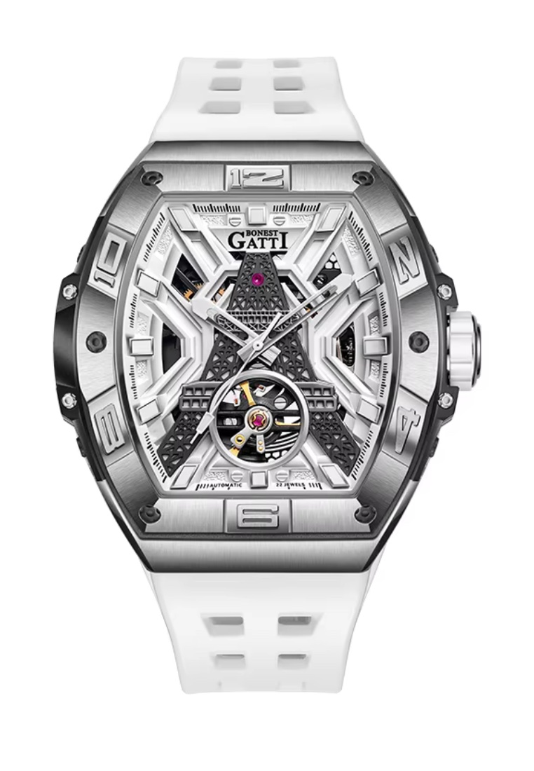 Bonest Gatti Automatic Unisex Stainless Steel Watch, Rubber Strap
