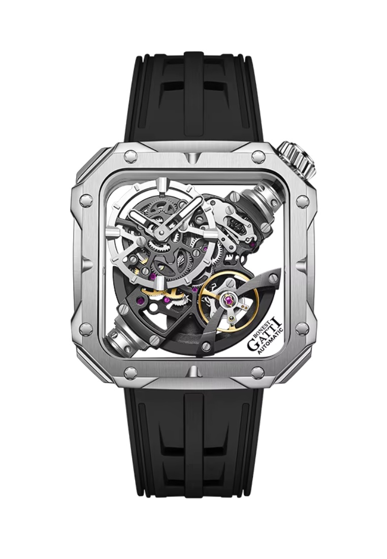 Bonest Gatti Automatic Unisex Stainless Steel Watch, Rubber Strap