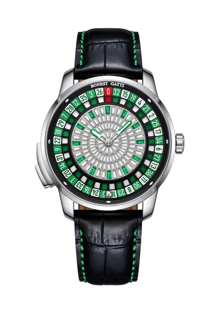 Bonest Gatti Automatic Unisex Stainless Steel Watch, Leather Strap