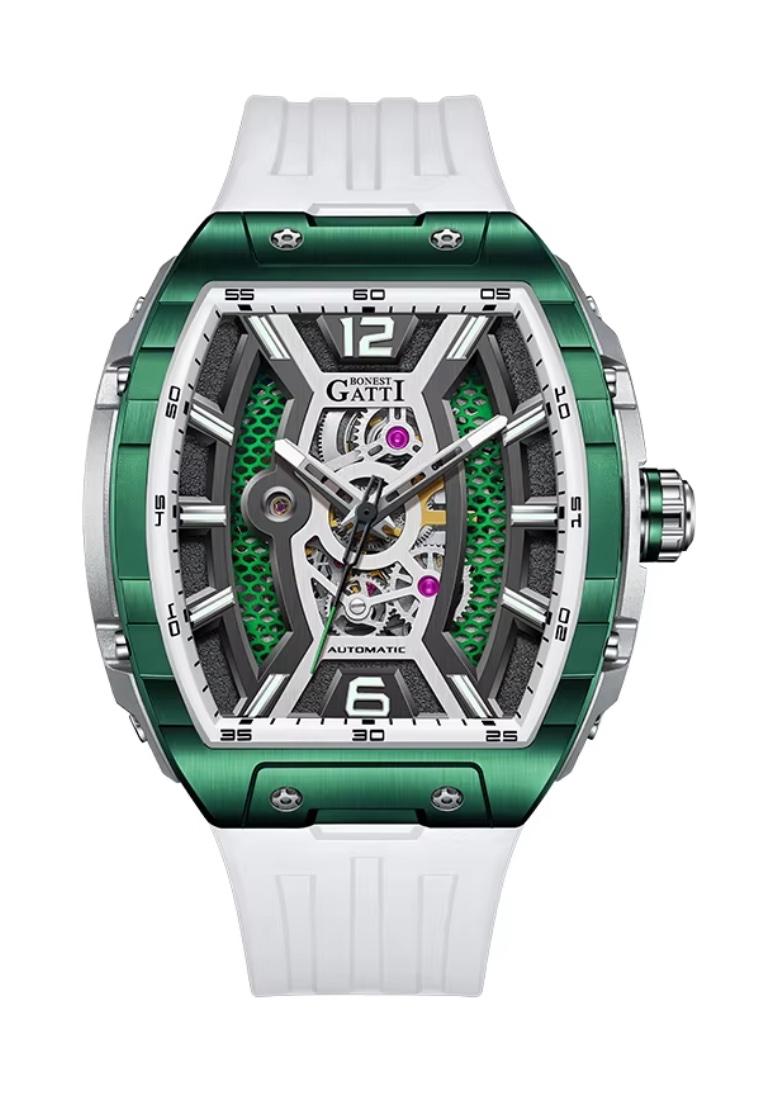 Bonest Gatti Automatic Unisex Stainless Steel Watch, Rubber Strap