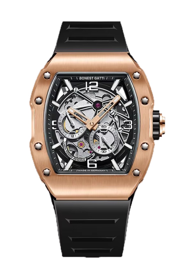 Bonest Gatti Automatic Unisex Stainless Steel Watch, Rubber Strap