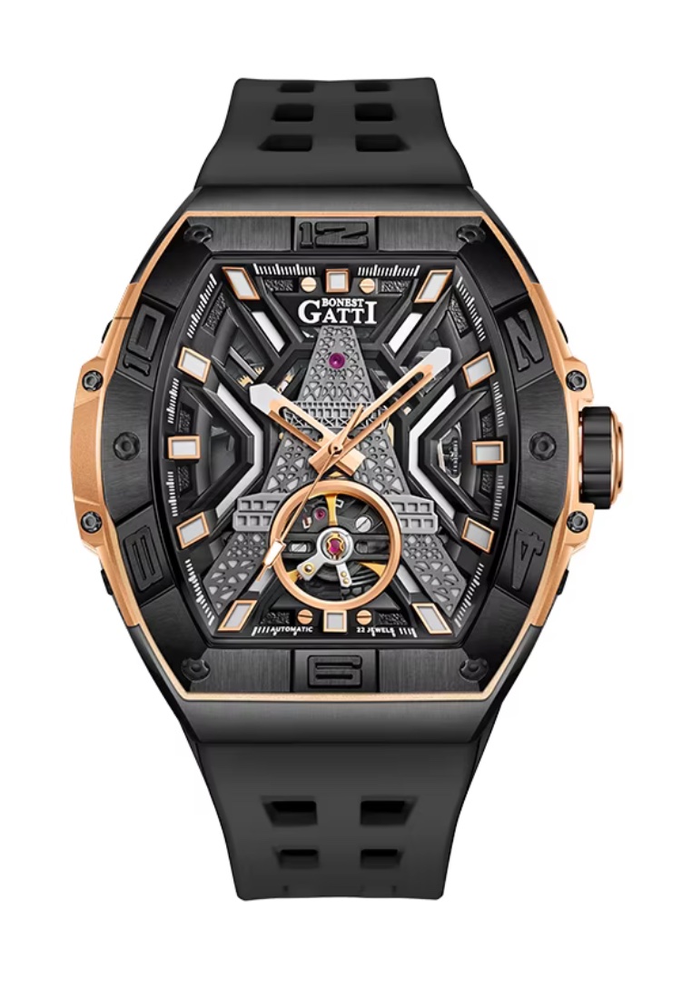 Bonest Gatti Automatic Unisex Stainless Steel Watch, Rubber Strap