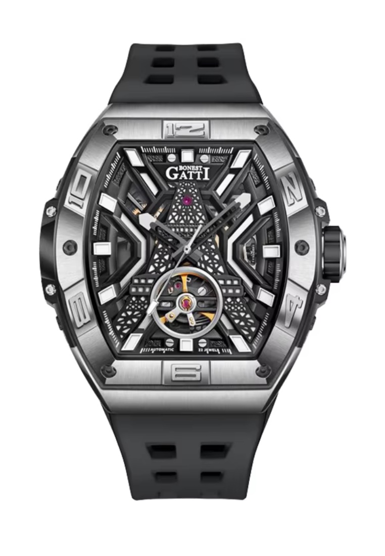 Bonest Gatti Automatic Unisex Stainless Steel Watch, Rubber Strap
