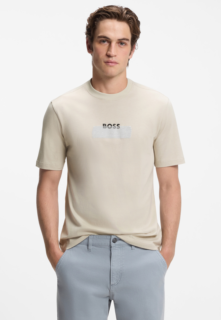 BOSS Logo Artwork Cotton Jersey T-Shirt - BOSS Orange