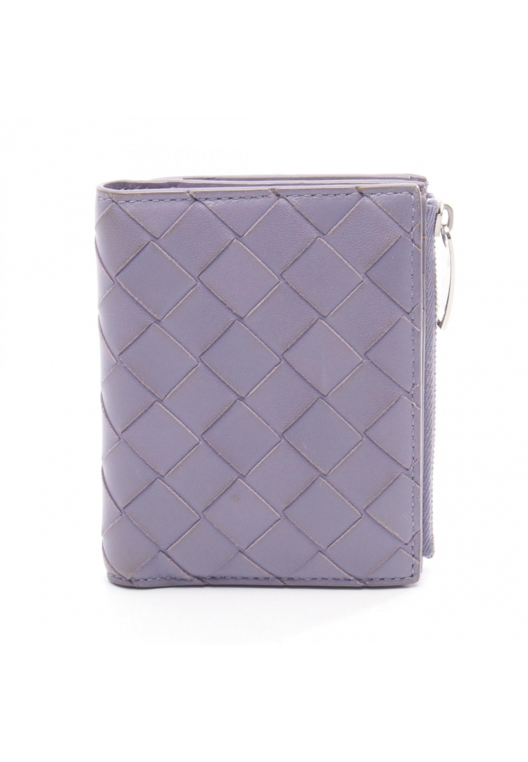 BOTTEGA VENETA Pre-Loved BOTTEGA VENETA Intrecciato Bi-fold wallet leather purple