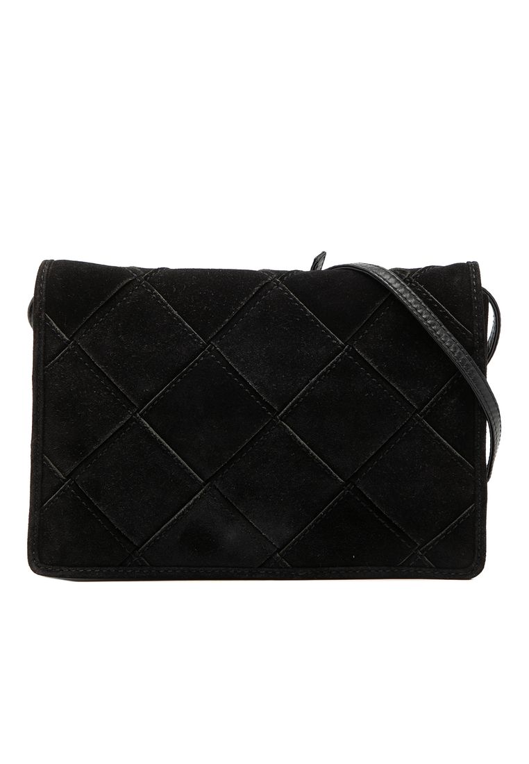 BOTTEGA VENETA Pre-Loved Bottega Veneta Suede Intrecciato Crossbody