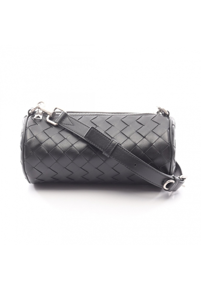 BOTTEGA VENETA Pre-Loved BOTTEGA VENETA Intrecciato barrel Shoulder bag leather black