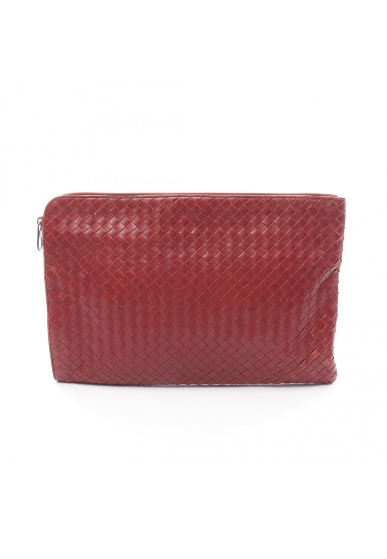 BOTTEGA VENETA Pre-Loved BOTTEGA VENETA Intrecciato Clutch bag leather Red