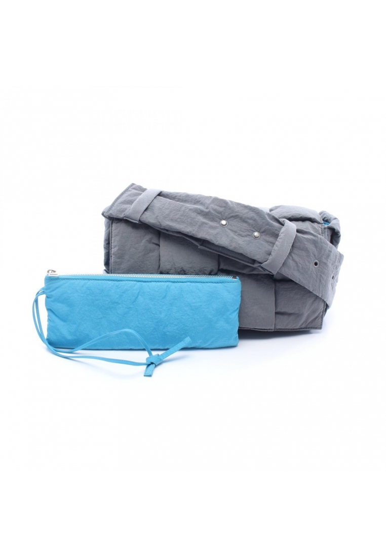 BOTTEGA VENETA Pre-Loved BOTTEGA VENETA padet Tech cassette maxi intrecciato Shoulder bag Nylon gray