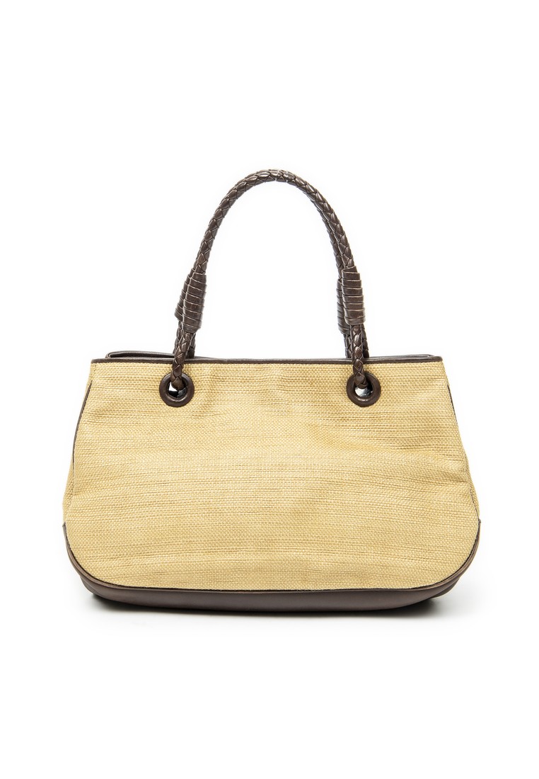 BOTTEGA VENETA Pre-Loved Vintage Straw Tote