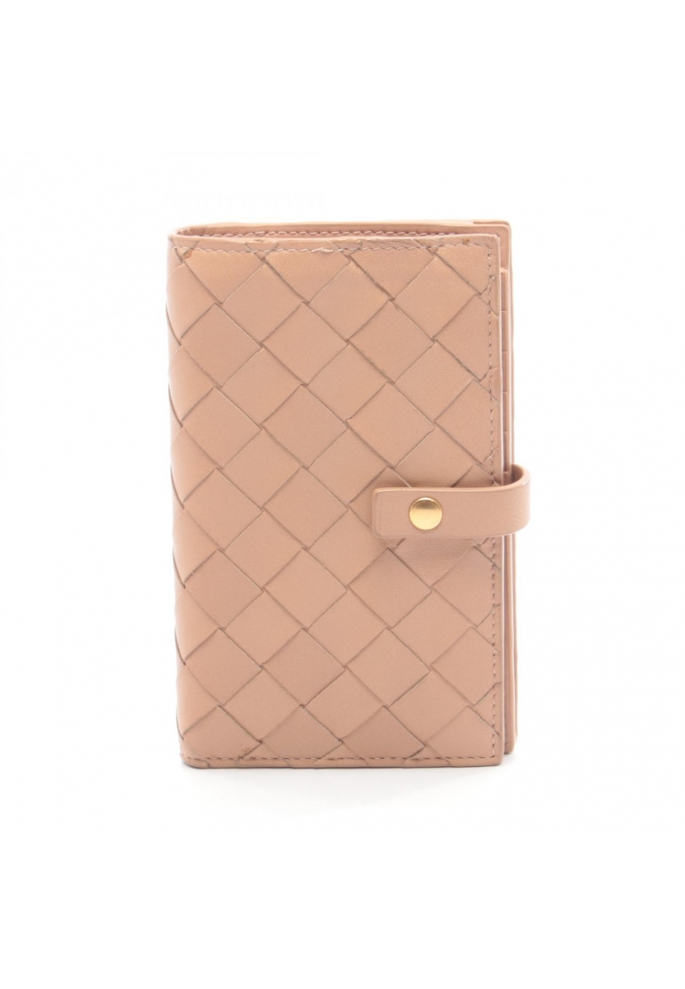 BOTTEGA VENETA Pre-Loved BOTTEGA VENETA Intrecciato Bi-fold wallet leather beige