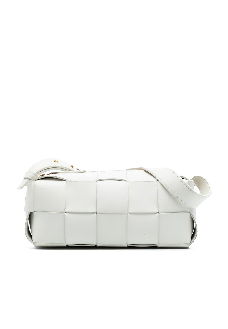 BOTTEGA VENETA Pre-Loved Bottega Veneta Small Lambskin Intrecciato Brick Cassette