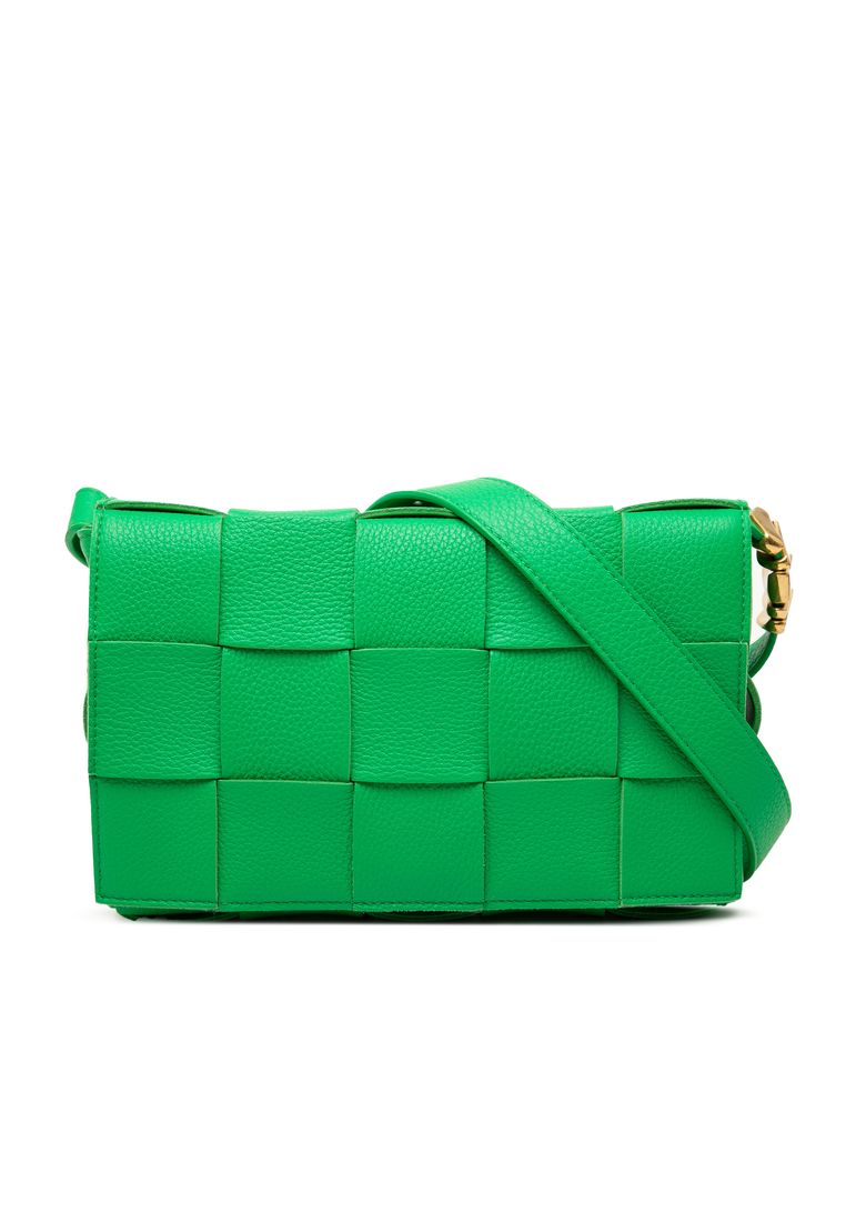 BOTTEGA VENETA Pre-Loved Bottega Veneta Grained Calfskin Intrecciato Cassette Crossbody