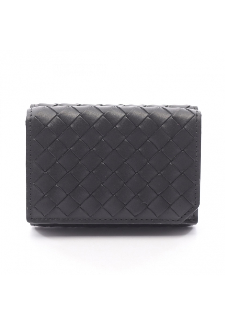 BOTTEGA VENETA Pre-Loved BOTTEGA VENETA Intrecciato trifold wallet leather black
