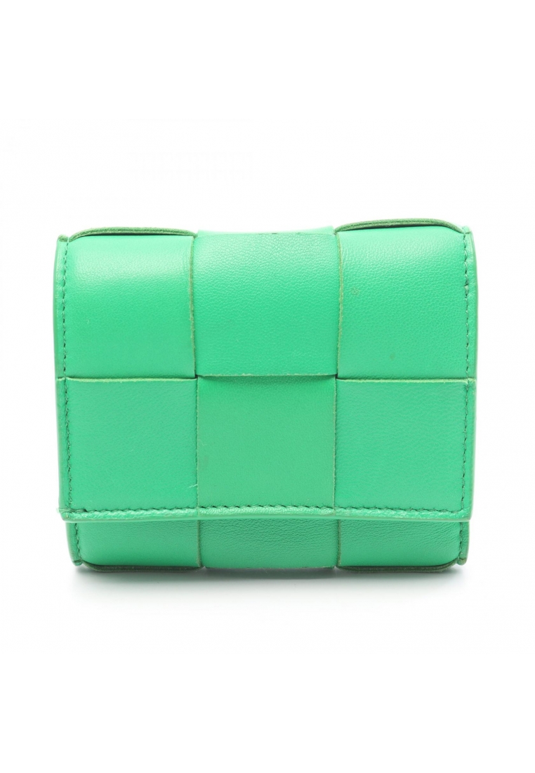BOTTEGA VENETA Pre-Loved BOTTEGA VENETA cassette zipper wallet maxi intrecciato trifold wallet compa
