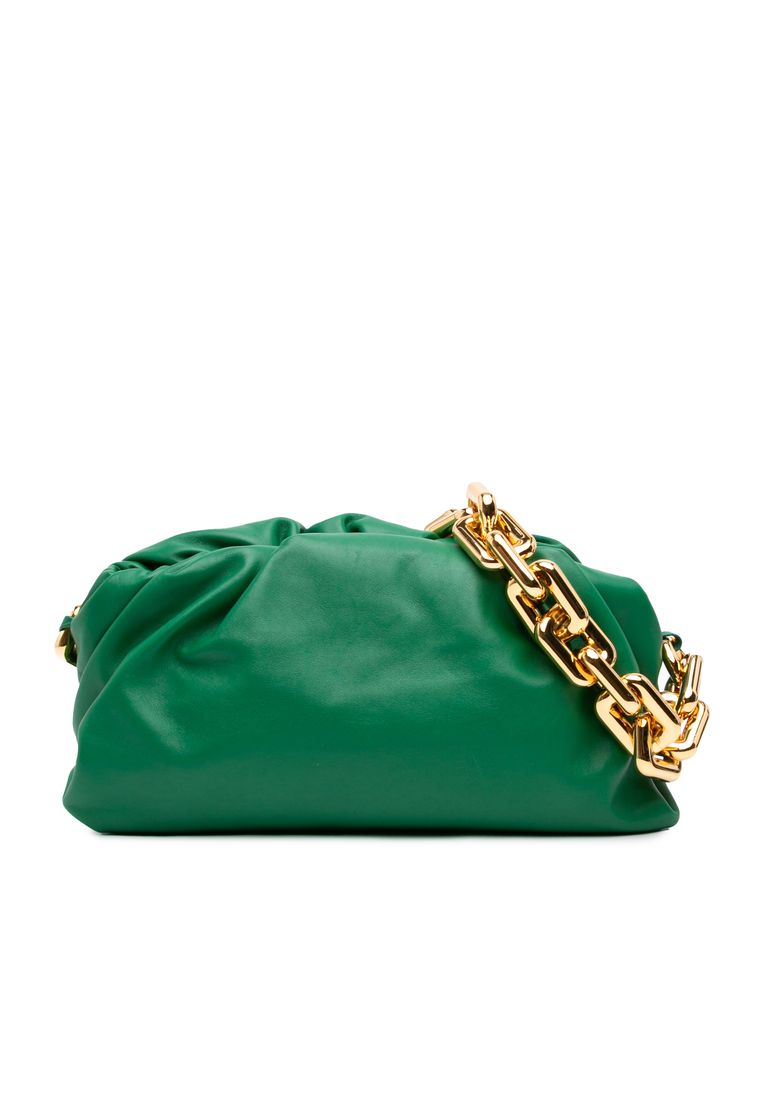 BOTTEGA VENETA Pre-Loved Bottega Veneta Lambskin Chain Pouch
