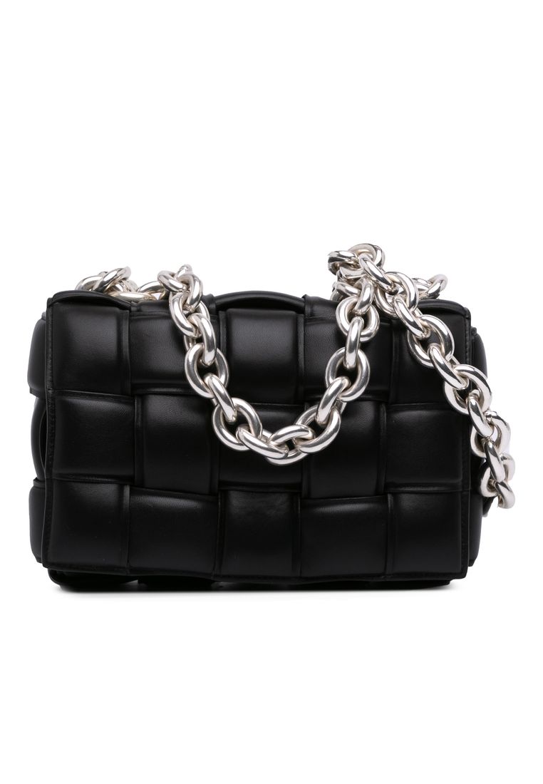BOTTEGA VENETA Pre-Loved Bottega Veneta Nappa Intrecciato Padded Chain Cassette Satchel