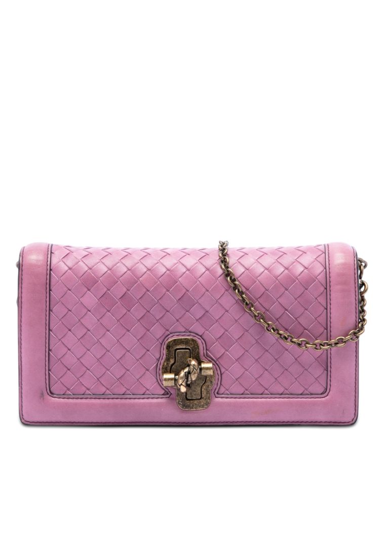BOTTEGA VENETA Pre-Loved Bottega Veneta Nappa Intrecciato Olimpia Knot Shoulder Bag