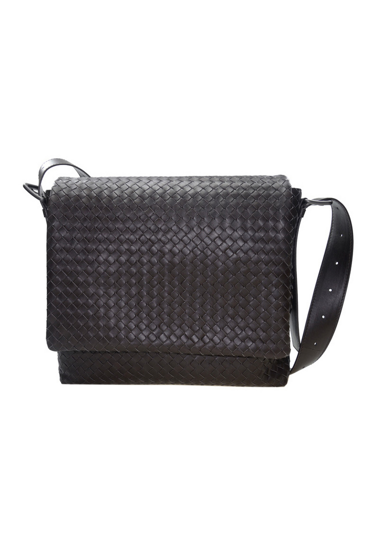 BOTTEGA VENETA Bottega Veneta Intrecciato Calf Messenger Bag for Men in Light Moro