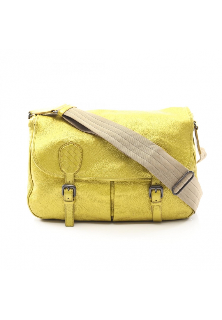 BOTTEGA VENETA Pre-Loved BOTTEGA VENETA Intrecciato Shoulder bag leather yellow