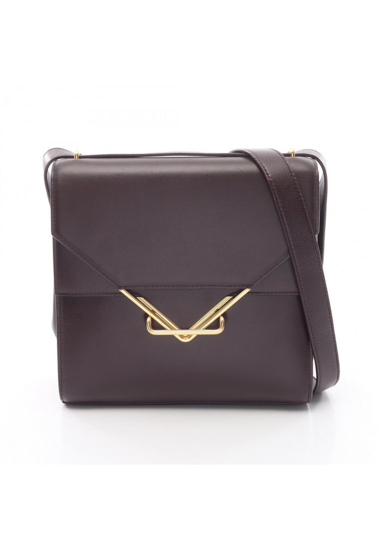 BOTTEGA VENETA Pre-Loved BOTTEGA VENETA The clip Shoulder bag leather Bordeaux