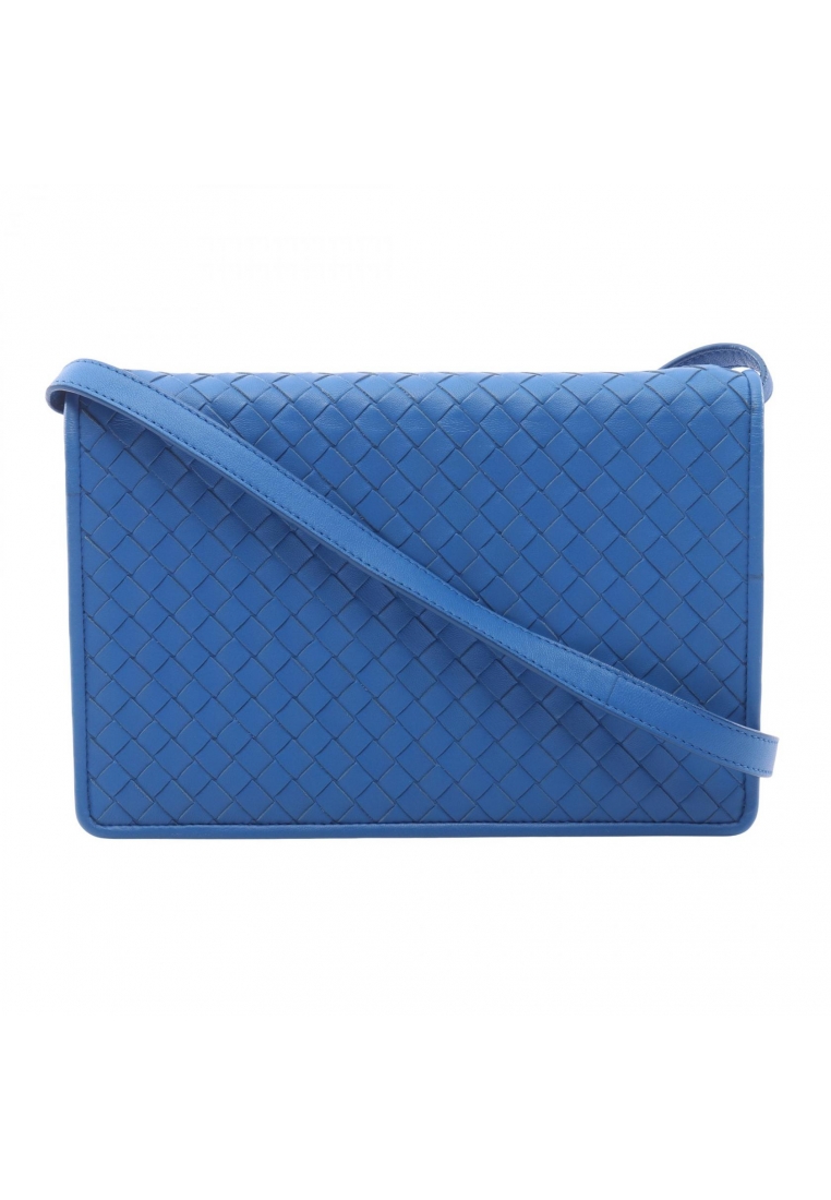 BOTTEGA VENETA Pre-Loved BOTTEGA VENETA Intrecciato Shoulder bag leather blue