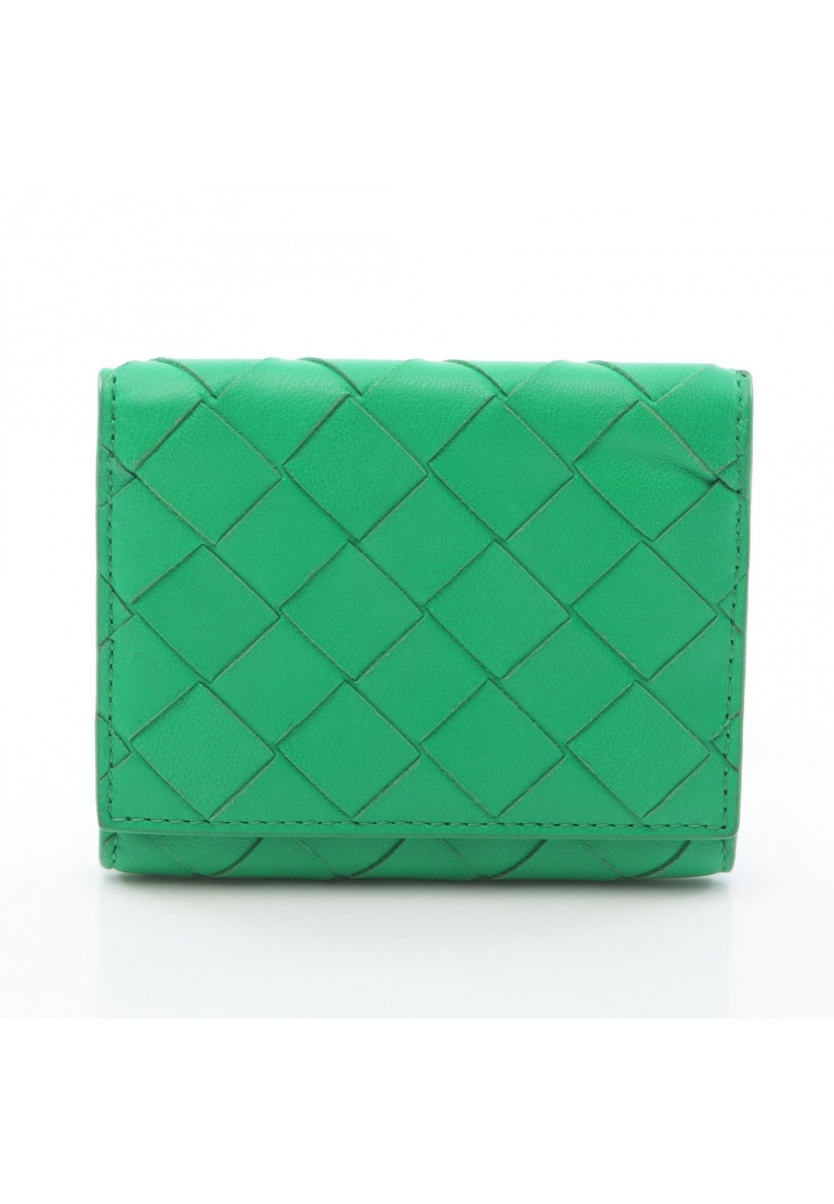 BOTTEGA VENETA Pre-Loved BOTTEGA VENETA Intrecciato W hook wallet leather green