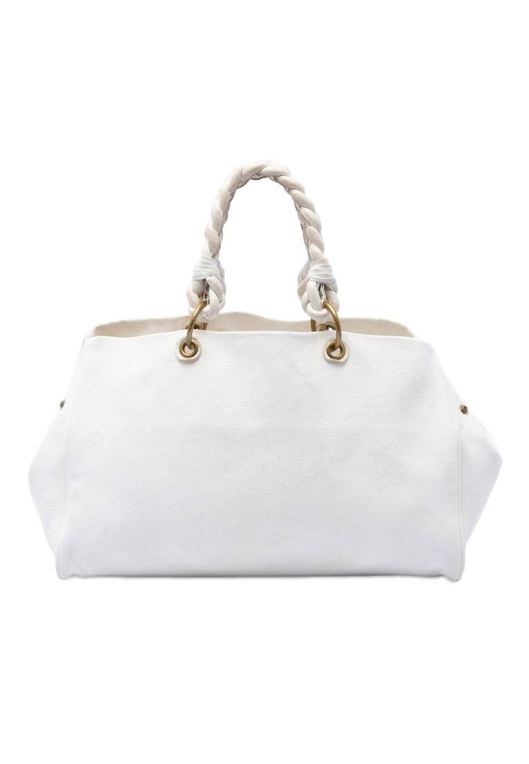 BOTTEGA VENETA Pre-Loved Bottega Veneta Canvas Braided Tote