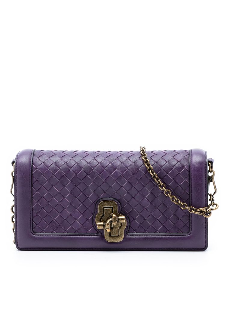 BOTTEGA VENETA Pre-Loved Bottega Veneta Nappa Intrecciato Olimpia Knot Crossbody