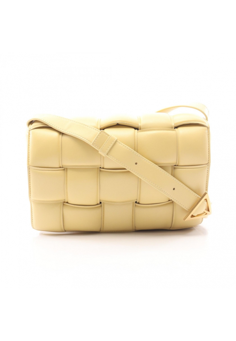 BOTTEGA VENETA Pre-Loved BOTTEGA VENETA padet cassette Shoulder bag leather yellow