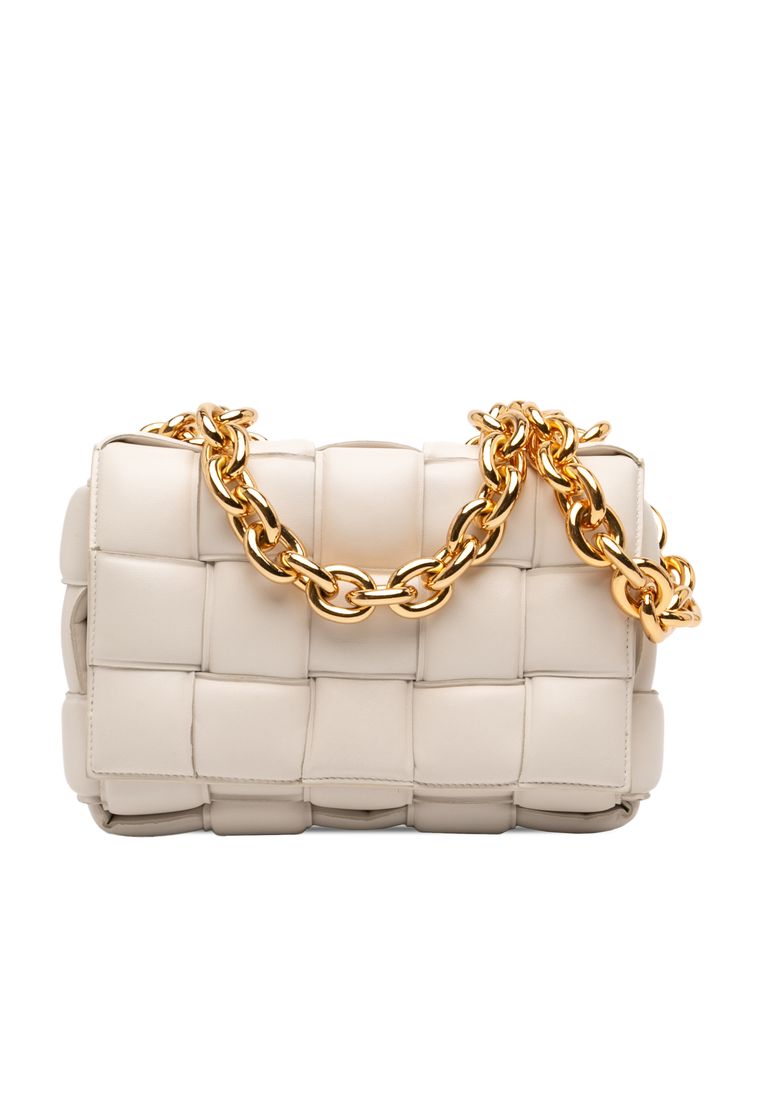 BOTTEGA VENETA Pre-Loved Bottega Veneta Nappa Intrecciato Padded Chain Cassette Satchel