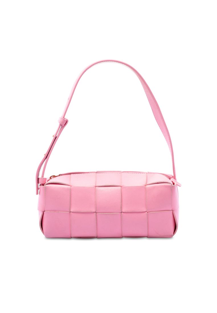 BOTTEGA VENETA Pre-Loved Bottega Veneta Small Lambskin Intrecciato Brick Cassette
