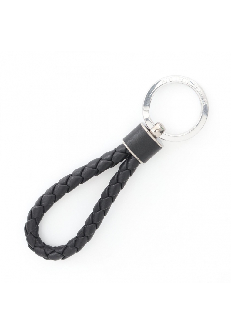 BOTTEGA VENETA Pre-Loved BOTTEGA VENETA Intrecciato key ring leather black Silver
